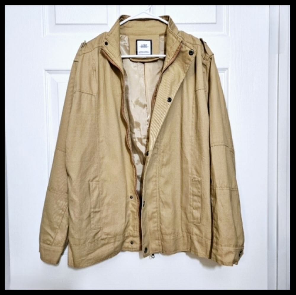 MENS JACKET by JJXF Khaki, Lightweight XXL Excellent Preowned Condition!